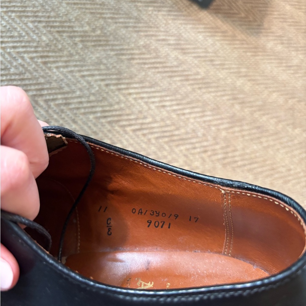 Alden Black Cap-Toe Derby in Polished Shell Cordovan - Picture 7 of 13